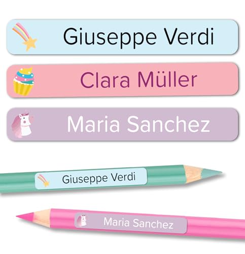 Namensaufkleber Kinder Schule für Schulsachen und Gegenstände (120...