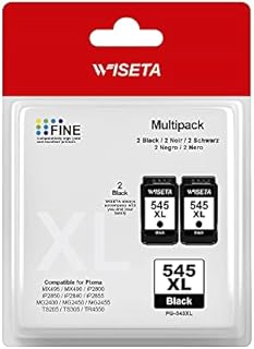 PG-545XL Black Inkjet Cartridge, 2 PACK XL High Capacity WISETA Ink Cartridge for Canon 545XL for PIXMA MG3050 MG2550S MG2950 MG2450 TS3150 TR4550 MG2500 MX495