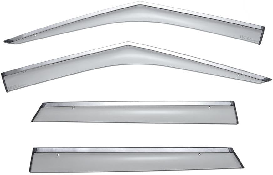 WellVisors Window Visors Wind Deflectors Compatible with Land Rover 2012-2019 Range Rover Evoque with Chrome Trim Rain Guards 3-847LR006