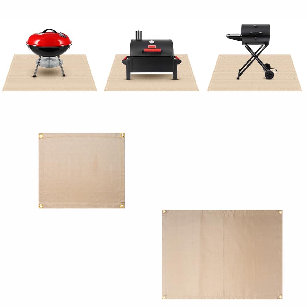 80 x 120 cm Tapis anti-étincelles pour poêles de cheminée, ignifuge 1000 °C