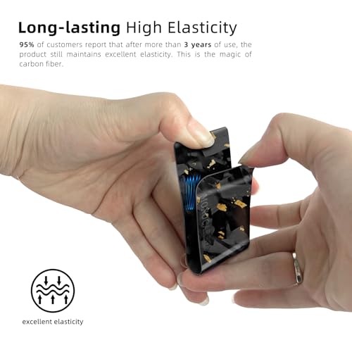 Image of MONOCARBON Genuine Carbon Fiber Money Clips Credit Card Holder with Constellation for Minimalist Money Clips Front Pocket