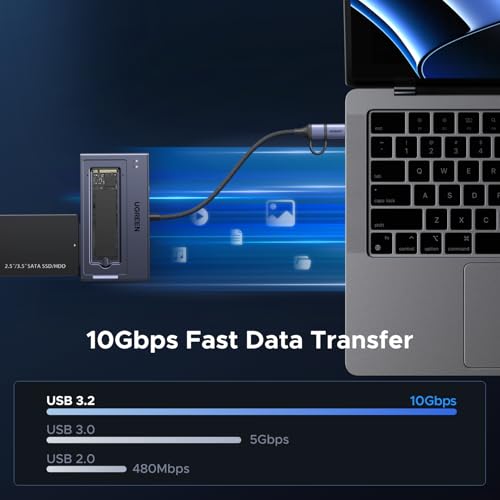 Adaptador UGREEN 2 en 1 para SSD M.2 NVMe y Disco SATA miniatura 3