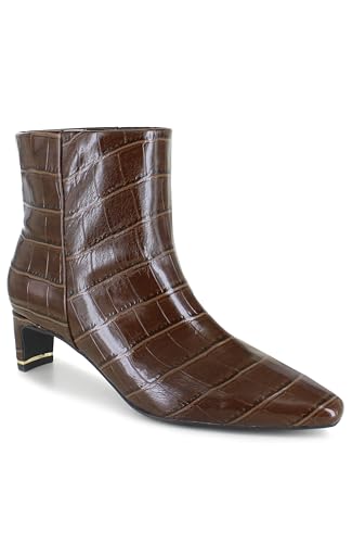 Bottes croco Kenneth Cole New York en cuir chocolat élégantes pour femme