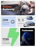 LISEN Magsafe uchwyt samochodowy na telefon komórkowy 15 W, funkcja szybkiego ładowania indukcyjnego, kompatybilny z MagSafe Fast Wireless Charger Auto, do iPhone 16 15 14 Pro Max, iPad, Samsung