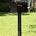 COLIBYOU Post Mount Mailbox Extra Large Postal Storage Box Black Galvanized Steel Heavy