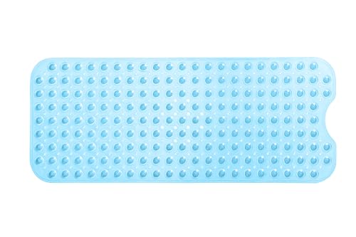 TIKE SMART Extra-Long Non-Slip Bathtub & Shower Mat 39”x16” (Smooth/Non-Textured Tubs Only) Safe, Clean, Machine-Washable, Superior Grip&Drainage,