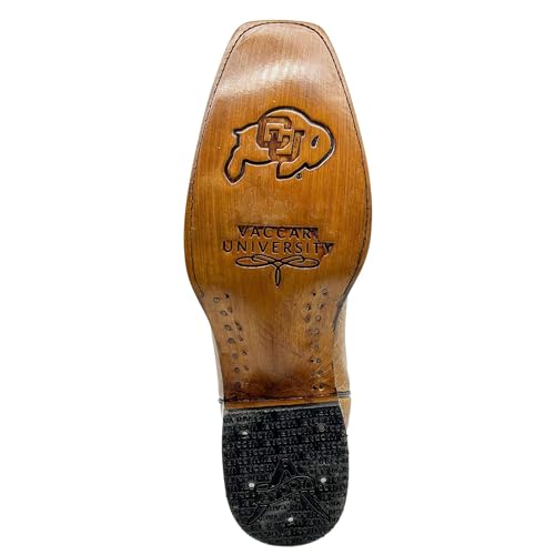 Image of Vaccari Men's Brooks Genuine Smooth Ostrich Leather NCAA Athletics Embroidery Western Cowboy Boots
