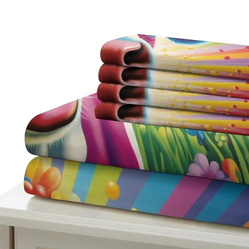 Housse de couette vaches 3D infroissable en microfibre douce pour lit simple 135x200