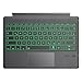Produktbild TiMOVO Tastatur Kompatibel mit Microsoft Surface Pro 7 Plus/Pro 7/Pro 6/Pro 4/Pro 3/Pro 2017, Kabellose Bluetooth Tastatur mit 7 Farbiger LED Hintergrundbeleuchtung, QWERTZ, Deutsches Layout, Grau