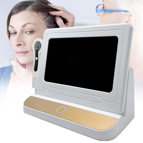Image of PLYLAY Hair Facial Skin Detector, 10 Inch 50X 200X LCD Screen Digital Skin Diagnosis Scanner System Hair Analyzer Analysis Scanner Rechargeable Hair Analyser Machine