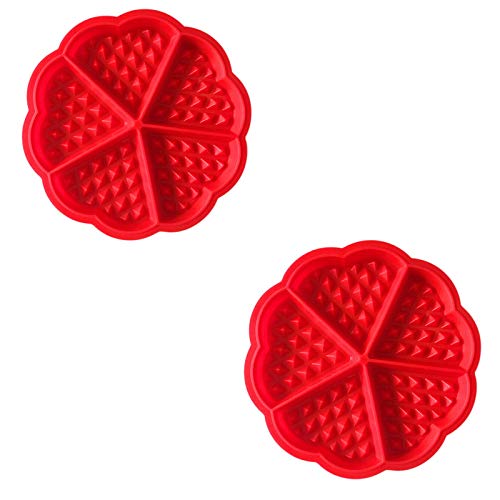 Asalinao Silikon Waffelform Waffel Backform Waffelformen Waffel Silikon Waffelform Silikonform Kuchenform Backform Herzform (2 STÜCK) Cover