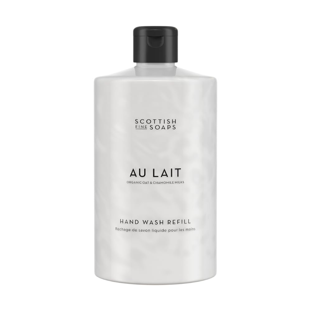 Scottish Fine Soaps Au Lait Collection Hand Wash Refill, Vegan, Oat and Chamomile Milk, Chocolate and Coconut Scent, 750ml