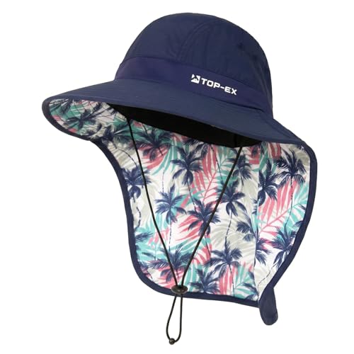 Image of TOP-EX Cooling Sun Hat with Neck Flap - UPF 50+ Wide Brim Breathable Hat for Hiking, Fishing & Big Heads