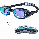 Schwimmbrille für Herren Damen, 2022 Antifog Swimming Goggles Schwimmbrillen für Erwachsene mit UV Schutz, Swim Glasses mit Nasenschutz klarer Sicht, kein Auslaufen Schwimm brille für Pool
