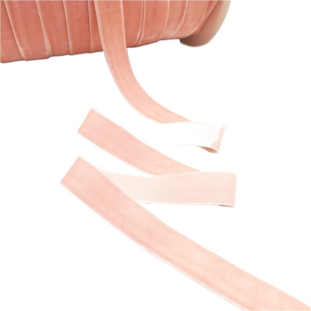 WEITINGKKK Ribbons for Gift Wrapping, Wedding Decor Ribbons 5 Yards Multicolor Velvet Ribbon 6-25mm Handmade Fringe Fabric(Pastel Pink,6mm)