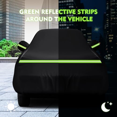 Image of QUNSUNUS Car Cover for Oldsmobile Cutlass 1966-1980&1988, Waterproof Cutlass Supreme Car Cover with Cotton Lining, All Weather 442 Cover with Straps and Zipper for Wind, Sun and Dust Protection