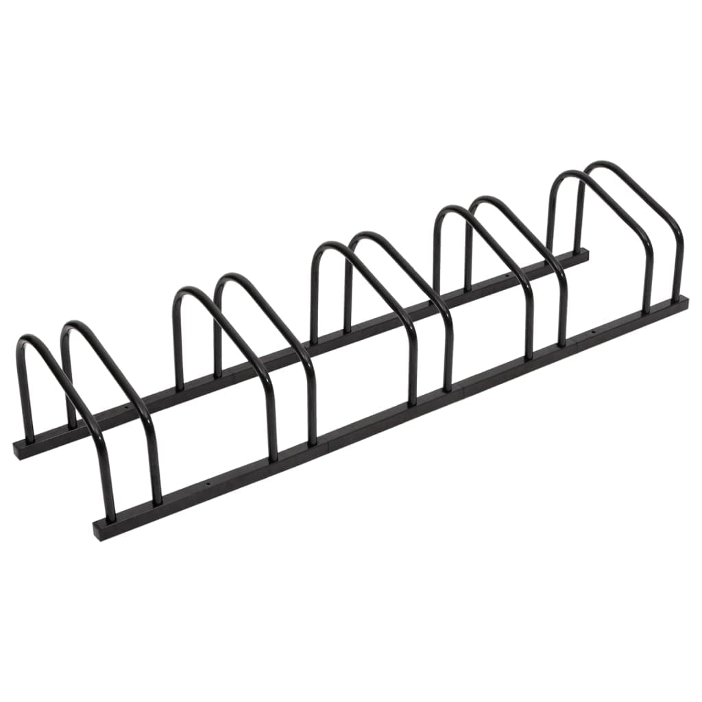 vidaXL Portabiciclette da pavimento per 5 biciclette, portabici per garage, supporto per parcheggio da pavimento per bici, in acciaio nero