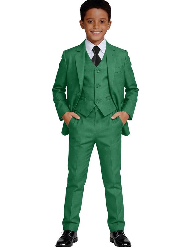 Visaccy Boys Formal Suit Slim Fit Tuxedo Suits for Kids Ring Bearer Outfit