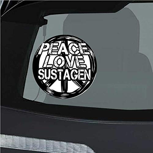 Peace Love SUSTAGEN, CAR Magnet-Magnetic Bumper Sticker 4.5x4.5 or 7x7 inc., DesP83