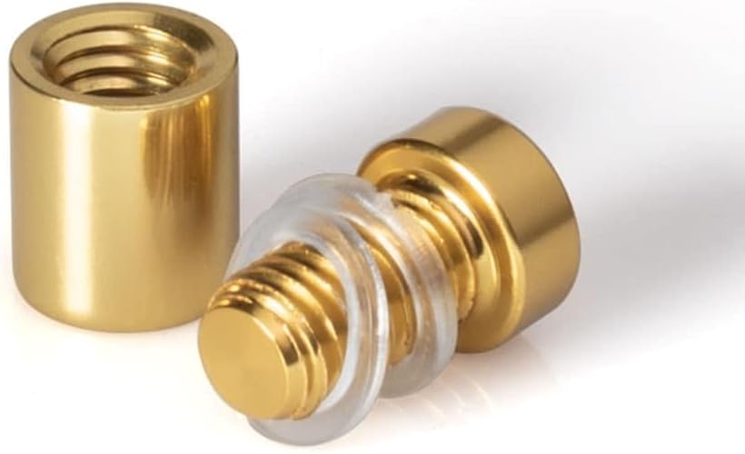Sign Standoff 1/2" Diameter x 1/2" Barrel Length Gold Aluminum Eco Series Easy Fasten Standoff Pack of 2 by Outwater