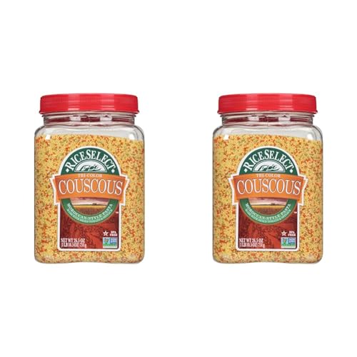 RiceSelect Tri-Color Couscous, Moroccan-Style Couscous Pasta, Non-GMO and Certified Kosher by Star K, 26.5-Ounce Jar, (Pack of 2)