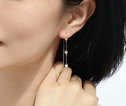 Daesar 18K Rose Gold Earrings Women Hearts Earrings Drop Dangle Rose Gold Earrings Wedding #TOP3