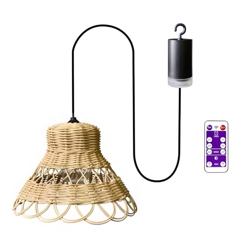 Lustre d'extérieur rotin haut de gamme pour salon et terrasse bohème