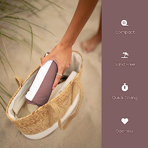 Summersand Microfiber Beach Towel Extra Large (79 X 39.5 In) - Quick Dry, Sand Free - Compact And Lightweight For Travel - Recycled Materials - Travel Bag Incl - Oversized Pool Towel – Dusty Rose #TOP3