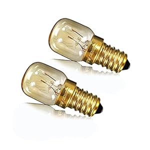 YANUODA Ovenlamp 15W 300 ° C Kleine Edison-schroef E14 Messing Voetzoutlamp Pygmee-lamp (2Pack)
