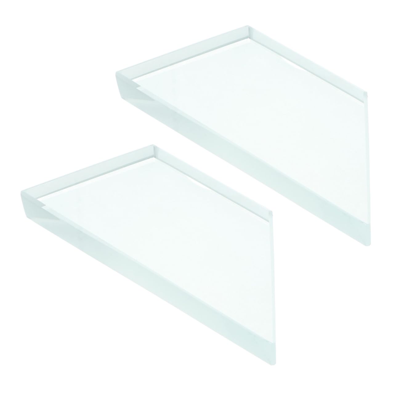 MUCKLILY 2Pcs Optical Glass Lens for Middle School Physics Teaching Apparatus Trapezoidal Optical Glass Bricks for Educational Experiments and Demonstrations