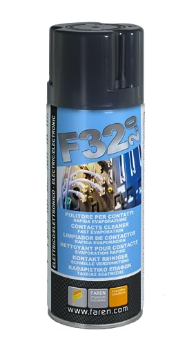 Faren F32, Pulitore per Contatti Spray, Sgrassante a rapida evaporazione a totale assenza di residui, 400ml