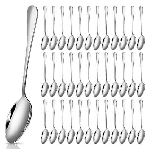 36 Stück Teelöffel, Kaffeelöffel Edelstahl, Latte Macchiato Löffel, Espressolöffel, Eislöffel, Esslöffel, Suppenlöffel, Müslilöffel,...