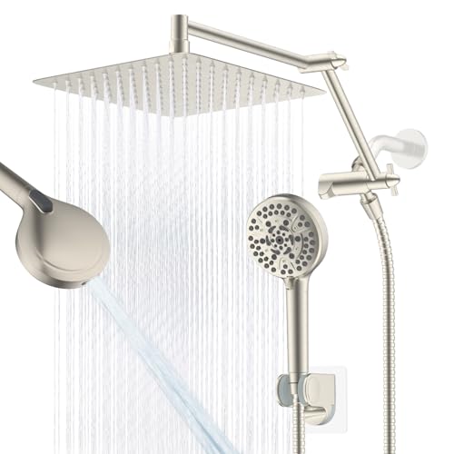 Image of Metal Rain Shower Head with Handheld, 10 inch High-Pressure Showerhead,10-Mode