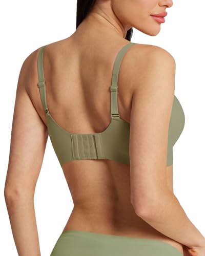 Image of HORISUN Seamless Bras Full Coverage V Neck Push Up Wireless Bras for Women