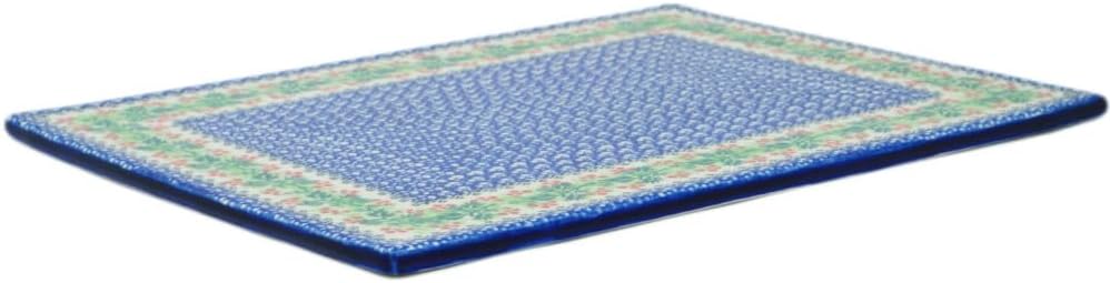 Polmedia Polish Pottery Cookie Sheet - Blooming Rowan Pattern Handmade in Boleslawiec Poland by Ceramika Artystyczna + Certificate of Authenticity