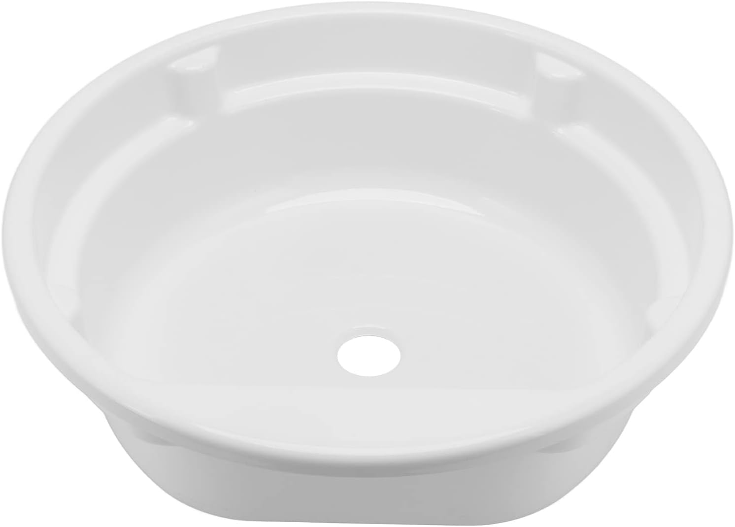 RV Bathroom Vessel Sink, Acrylic Round Vanity Bowl 430x140mm White, Large Capacity for and Yacht - Durable Scratch Material, Easy to Clean, Stylish Modern Design