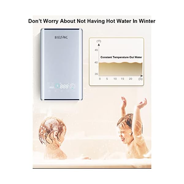 Instant Hot Electric Tankless Water Heater 220/240V, Small Wall Mounted Compact, Suitable for Kitchen and Bathroom Counter Cabinets and Sinks,Not Suitable for Winter Bathing 9Kw - Image 6