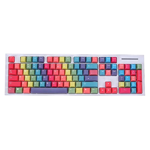 Keycaps PBT Dye-Sublimation Durable Arc-en-Ciel pour Clavier Mécanique 114 Touches