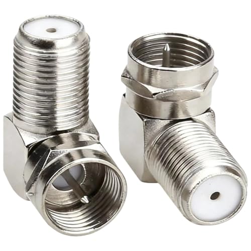 Ruichuan100 90 Degree Coaxial Connector Right Angle Coaxial Adapter F-Type Female to Male RG6 Connector 2-Pack