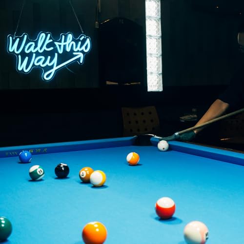 Image of Walk This Way Neon Sign, Arrow Direction Neon Light, Neon Sign For Wall Decor, Art Led Light for Resturant Signage Home Welcome Sign Bedroom Bar Hotel Shop Party (16.7 x 9.4 in)