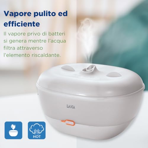 Laica Umidificatore a Caldo, Serbatoio di 1,8 L