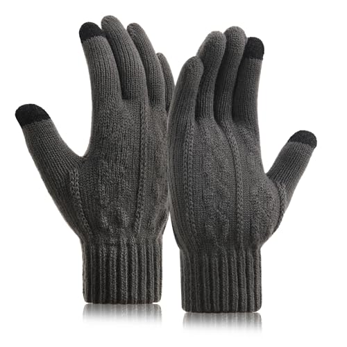 IHIGOGOFA Winterhandschuhe Touchscreen Strickhandschuhe Fingerhandschuhe Sport Warm und Winddicht Winter Handschuhe für Skifahren Radfahren Geeinget für Damen und Herren