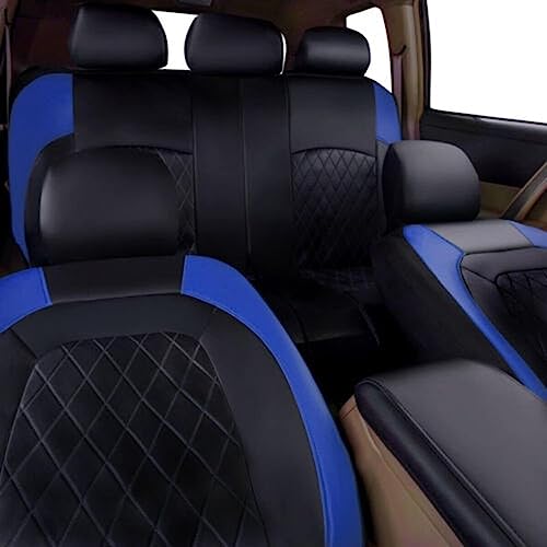 Housse de siège de voiture Jaguar E-Pace cuir bleu compatible airbag