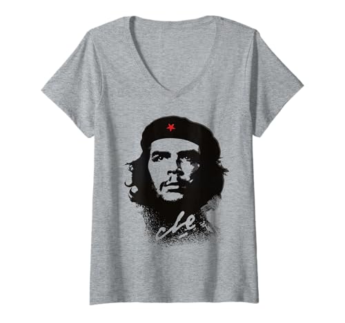 Femme Che Guevara Chemise Revolution Rebelle Cuba Heritage Cuban T-Shirt avec Col en V