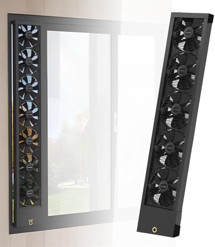 Window Exhaust Fan, Adjustable Speed 0-2800 RPM, Vertical Ventilation for Home, Kitchen, Bedroom, 35-135cm Optional, 5CM Retractable