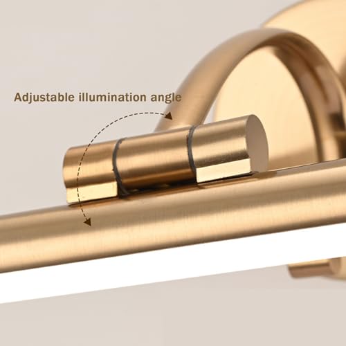 Aplique de pared de diseño minimalista largo en acabado oro con LED integrado 4