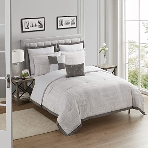 King Size Comforter Set 7 Piece Ultra Soft Fashion Printed Bedding Sets With Shams, Decorative Throw Pillows, And Pillowcases, King, Walter #TOP2