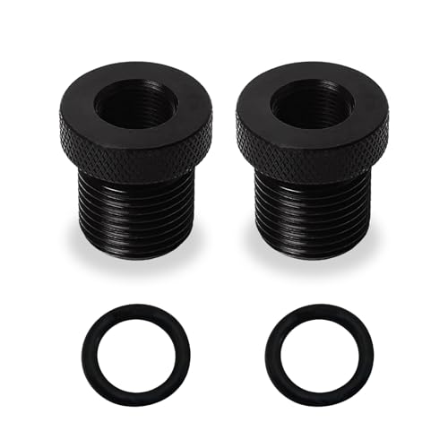 Clwalny 2-Pack Oil Filter Adapter 1/2x28 to 3/4x16 Steel Thread Adapter with Rubber Crush Washer, Thread Protector Replacement for Broken Fittings, Car Accessories for Most Vehicle Models