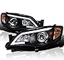 Spec-D Tuning LED Projector Headlights Black Compatible with 2008-2011 Subaru Impreza Outback Sport, 2008-2014 Subaru Impreza WRX, Left + Right Pair Headlamps Assembly