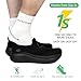 JACKSHIBO Mens Slip Ins Hands Free Shoes Wide Toe Box Arch Support Orthopedic Walking Sneakers Cushioned Thick Zero Drop Sole Metatarsal Pads Black Size 10.5